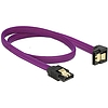 Delock SATA cable 6 Gb/s 50 cm down / straight metal purple Premium (83696)