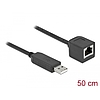 Delock Soros kapcsolati kábel FTDI chipszettel, USB 2.0 A-típusú apa - RS-232 RJ45 anya, 50 cm hossz (64163)