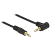 Delock Stereo Jack Cable 3.5 mm 3 pin male  male angled 0.5 m black (83752)