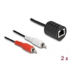 Delock Sztereo Audio bővítő RJ45 anya - 2 db. RCA apa Cat.5 akár 50 m 2 db-os szett (87857)