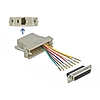 Delock Szürke Sub-D 25-tűs anya RJ45 anya összekötő adapter (65600)