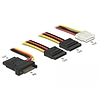 Delock Tápkábel SATA 15 tus apa  3 x SATA anya + 1 x Molex 4 tus anya 20 cm (PCB) (60171)