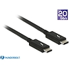 Delock Thunderbolt 3 (20 Gb/s) USB-C kábel, csatlakozódugó  csatlakozódugó, passzív, 1,0 m, 5 A, (84845)