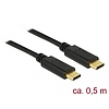 Delock USB 2.0 kábel Type-C a Type-C 0,5 m PD 5 A E-Marker (83043)