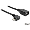 Delock USB micro-B apa  USB 2.0-A anya kábel, OTG, 50 cm, forgatott (83271)