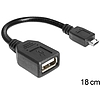 Delock USB micro-B apa  USB 2.0-A anya OTG flexibilis kábel, 18 cm (83293)