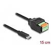 Delock USB Type-C 2.0 kábel apa - terminal block adapter lenyomó gombbal 15 cm (66066)