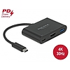 Delock USB Type-C adapter 4K 30 Hz s HDMI-hez A- és USB Type-C PD porttal (64091)