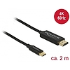 Delock USB Type-C koax kábel HDMI-hoz (DP Alt Mode) 4K 60 Hz 2 m (84905)