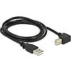 Delock USB2.0 kábel USB A dugó - USB B 90 dugó csatlakozókkal, 1m (83519)