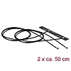 Delock WLAN 802.11 ac/a/h/b/g/n ikerantenna, 2 x MHF 4L csatlakozódugó, 3 - 5 dBi, 1.13 2 x 50 cm-e (89933)