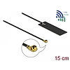 Delock WLAN 802.11 ac/ax/a/h/b/g/n Antenna, MHF I csatlakozódugó, 2 - 4 dBi, 15 cm-es NYÁK-lap, bel (12608)