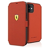 Ferrari FESPEFLBKP12SRE iPhone 12 mini 5.4" piros/piros könyv nyomvonalon perforált