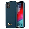 Guess GUHCP12SLSLMGBL iPhone 12 mini 5.4 hüvelykes kék/kék keménytokos fém logó szkript