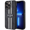 Guess GUHMP13LP4RPSK iPhone 13 Pro / 13 6.1" fekete/fekete keménytokos 4G nyomtatott csíkos MagSafe