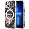 Guess GUHMP14MHCFWSK iPhone 14 Plus 6,7" fekete/fekete keménytokos Flower MagSafe