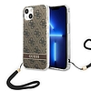 Guess GUOHCP14SH4STW iPhone 14 6.1" barna/barna keménytokos 4G nyomtatószíj