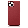 iCarer Case Bőr borítótok valódi bőrből iPhone 14 piroshoz (WMI14220705-RD) (kompatibilis a MagSafe-el)