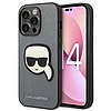 Karl Lagerfeld KLHCP14LSAPKHG iPhone 14 Pro 6,1" ezüst/ezüst kemény tok, Saffiano Karl fejtapasz