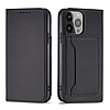 Magnet Card Case tok iPhone 14 flip cover pénztárcaállványhoz fekete