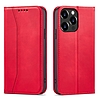 Magnet Fancy Case tok iPhone 14 Pro Max flip cover pénztárca állványhoz piros