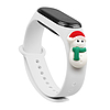 Szíjas Xmas csuklópánt Xiaomi Mi Band 4 / Mi Band 3 karácsonyi szilikon karkötőhöz, fehér (Hóember 1)