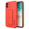 Wozinsky Kickstand Case szilikon tok állvánnyal iPhone 12 piroshoz